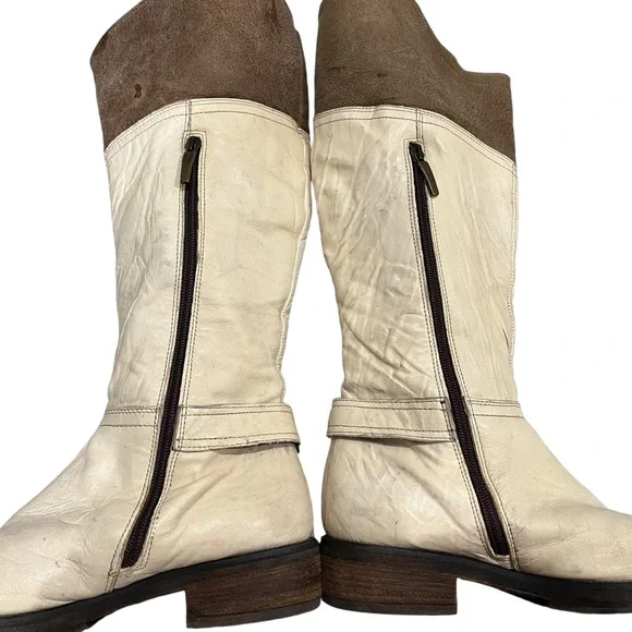 Manas Tall Fold-Down Faux Fur Lined Leather Boots, Sz 38 - Picture 8 of 16